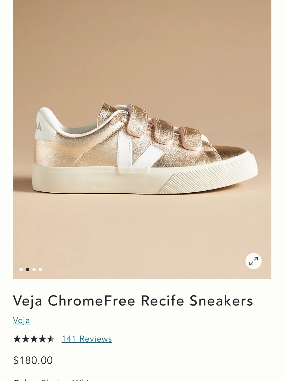 Veja Recife Chromefree Gold Sneakers - Picture 2 of 9